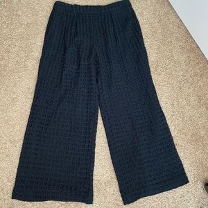 ZIMMERMANN BLACK LINED EYELET WIDE LEG PANT SIZE 1 (US SIZE 6)